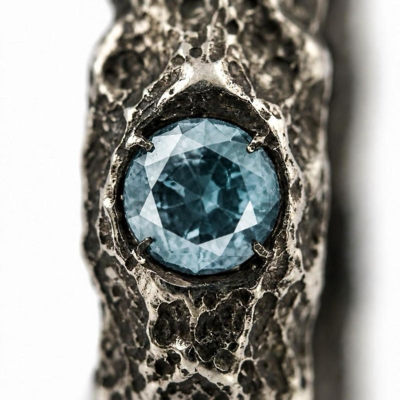 ANELLO SOLID CON TOPAZIO AZZURRO NATURALE