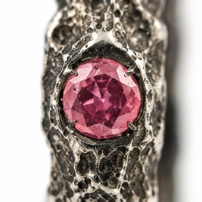 ANELLO SOLID CON TORMALINA ROSA NATURALE