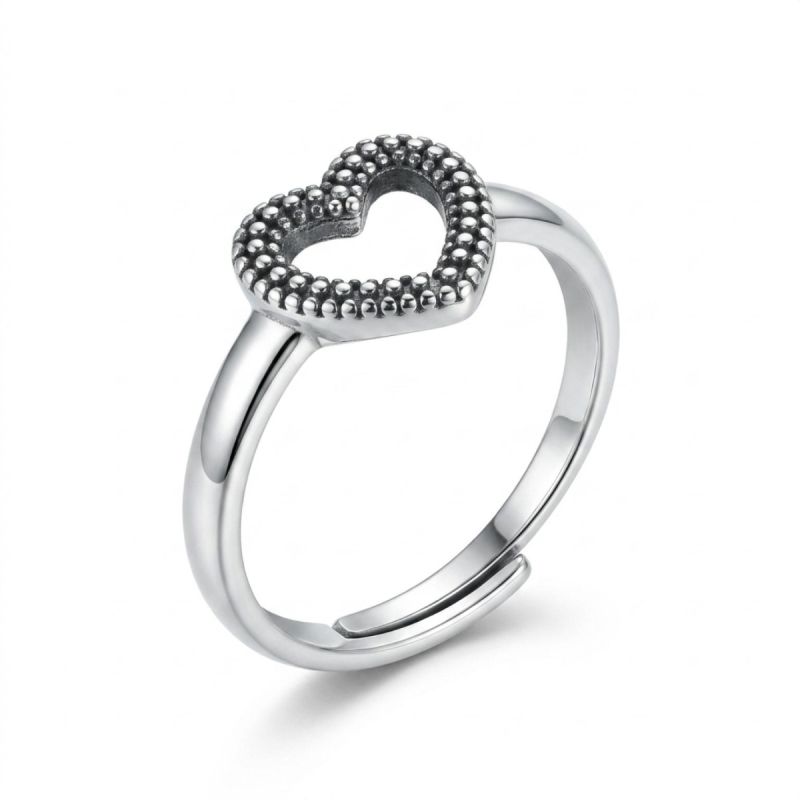 Anello cuore puntinato