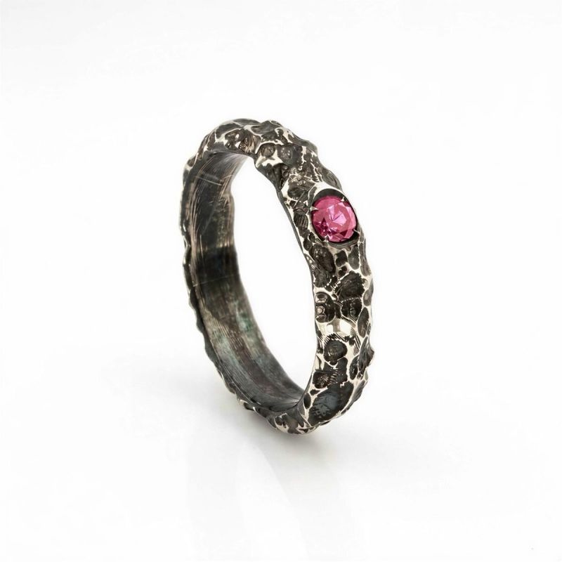 ANELLO SOLID CON TORMALINA ROSA NATURALE