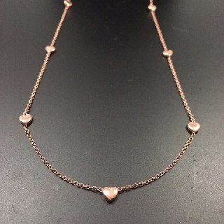 collana in argento925‰ cuori alternati finitura rosata