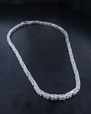 Collana in argento 925‰ maglia bizantina