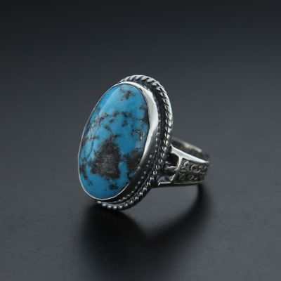 Anello argento 925‰ con turkese naturale 