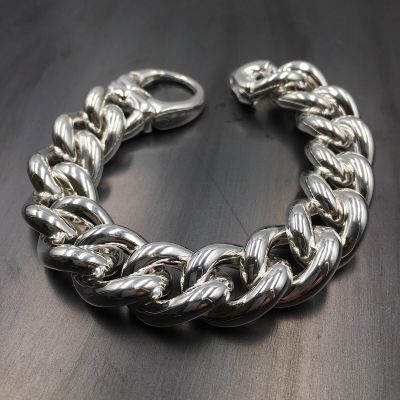 bracciale in argento 925‰ maglia grumetta 