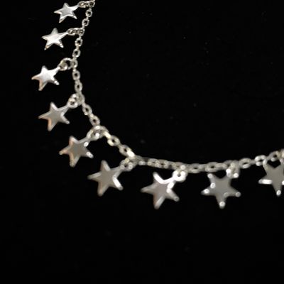 bracciale in argento 925‰ con stelle pendenti finitura lucida