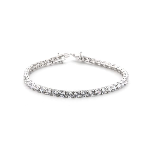 Bracciale tennis in argento con zirconi