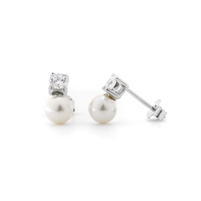 Orecchini a perla con zircone