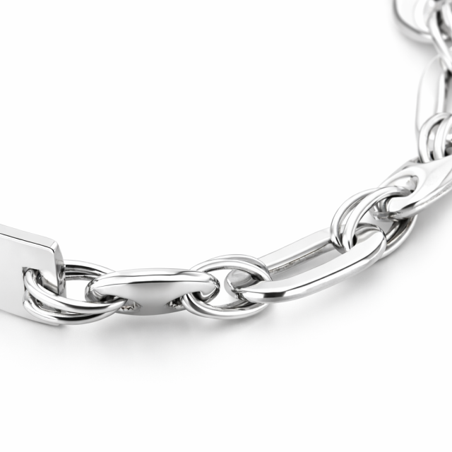 Bracciale in argento 925 maglia marina con targa