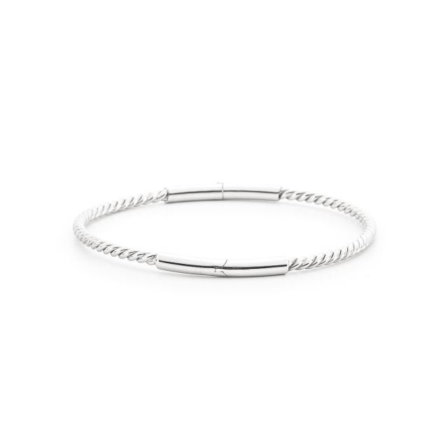 Bracciale rigido tondo intrecciato con chiusura