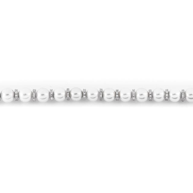 Bracciale con perle alternte a zirconi
