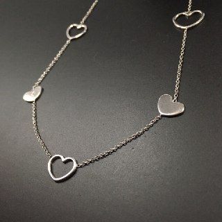 collana in argento 925‰ cinque cuori 