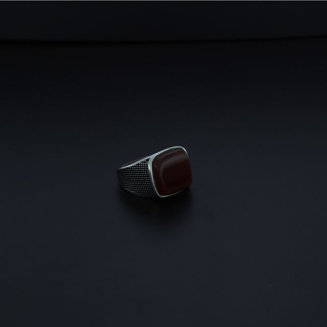 Anello quadro corniola