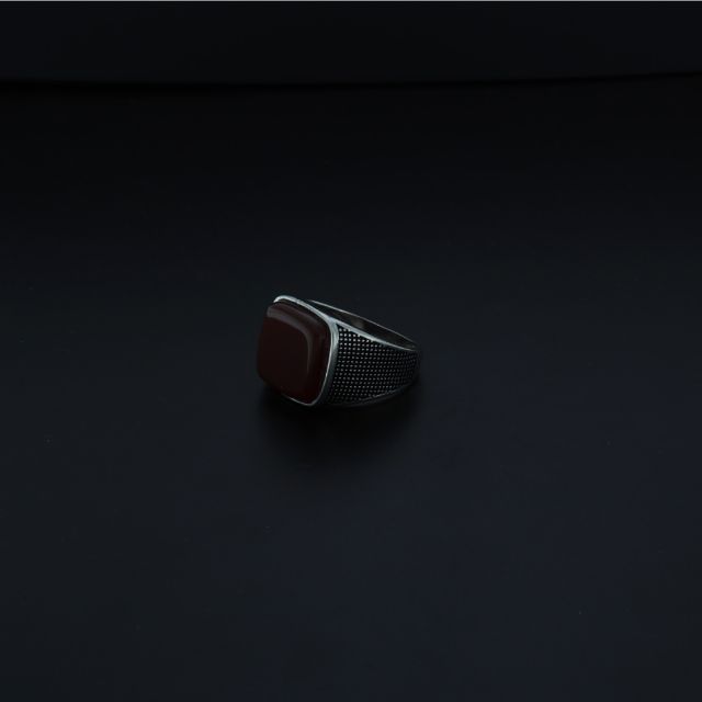 Anello quadro corniola