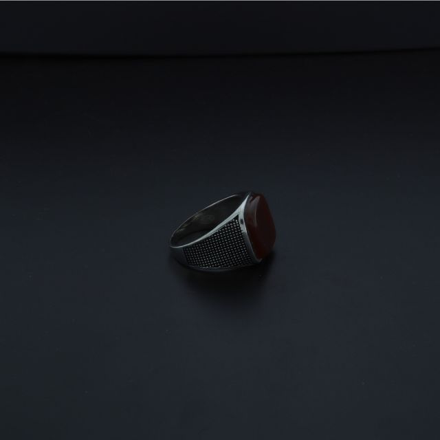 Anello quadro corniola