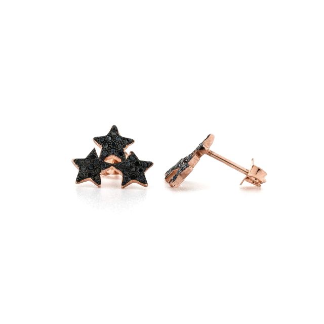 Orecchini con stelle in argento e zirconi