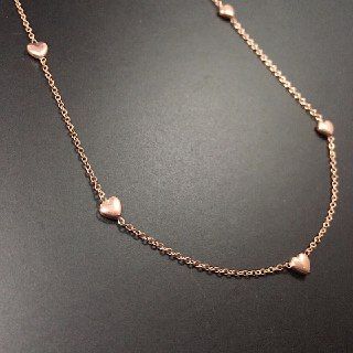 collana in argento925‰ cuori alternati finitura rosata