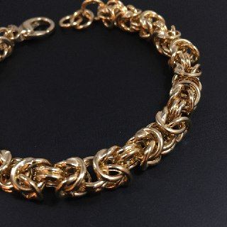 Bracciale in argento dorato 925‰ maglia bizantina 