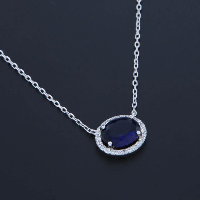 collana in argento 925‰ con centrale zirconi