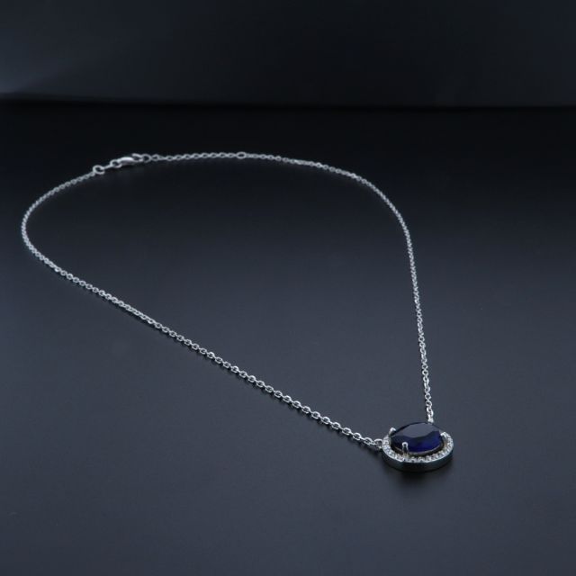 collana in argento 925‰ con centrale zirconi