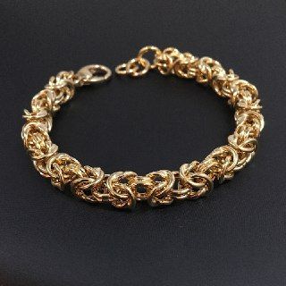 Bracciale in argento dorato 925‰ maglia bizantina 