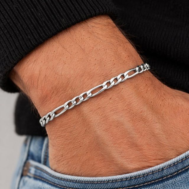 Bracciale in argento maglia figaro