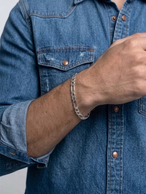 Bracciale in argento maglia FIGARO 