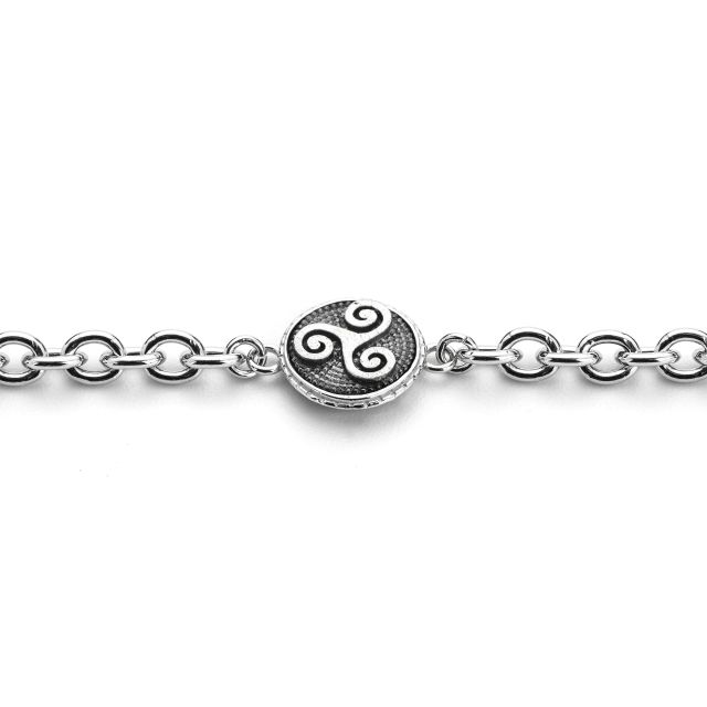 Bracciale in argento catena rolò con simbolo celtico