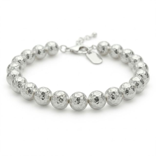 Bracciale in argento 925 sfere martellate