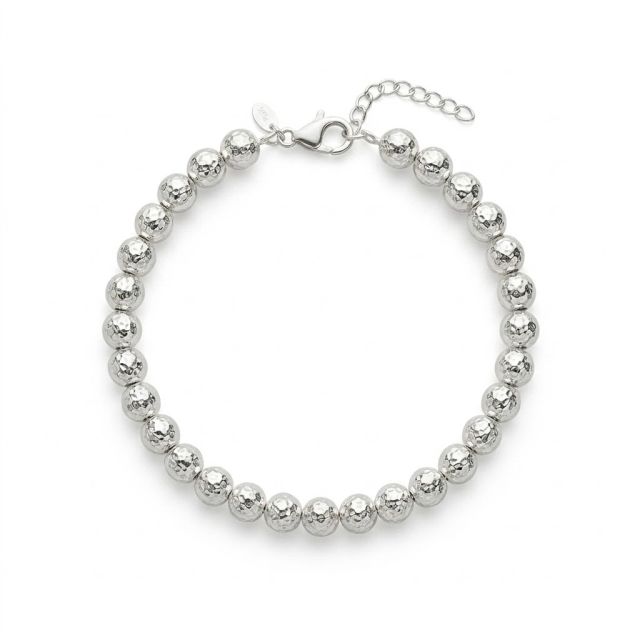 Bracciale in argento 925 sfere martellate
