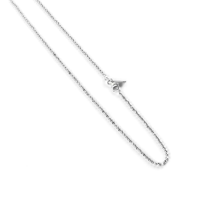 Collana in argento con catena a palline diamantate