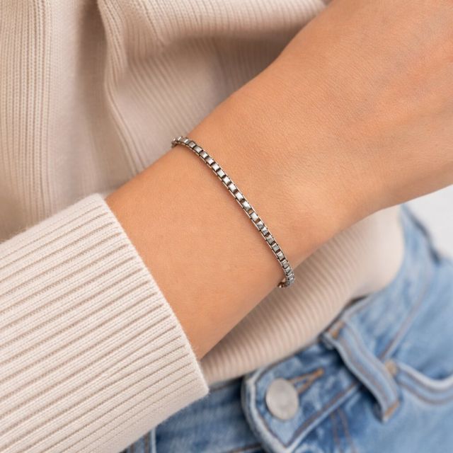 Bracciale in argento 925 maglia veneta stondata 