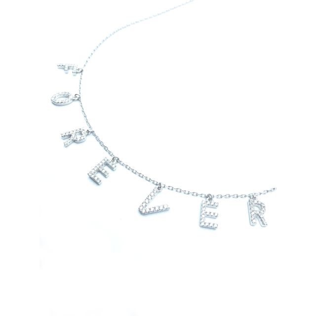 Collana in argento con lettere pendenti FOREVER