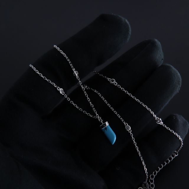 Collana argento 925‰ CORNO TURKESE