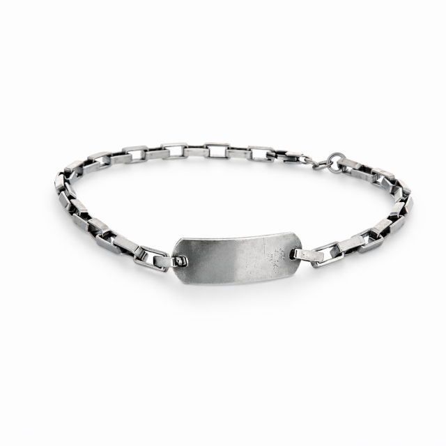 Bracciale forzatina con targa 