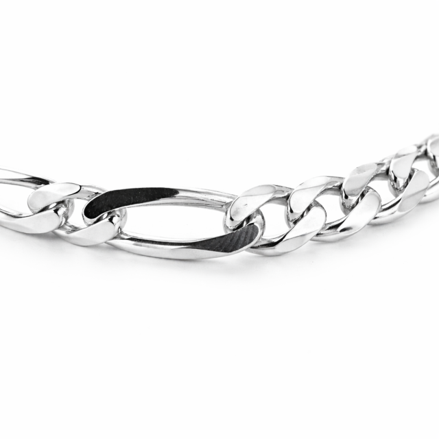 Bracciale in argento 925 maglia figaro con targa personalizzabile