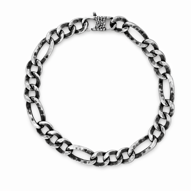 Bracciale in argento maglia figaro 3+1