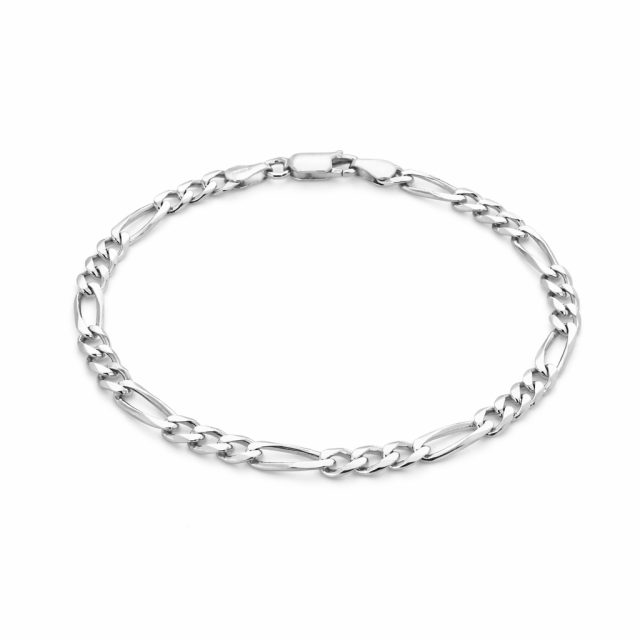 Bracciale in argento maglia figaro