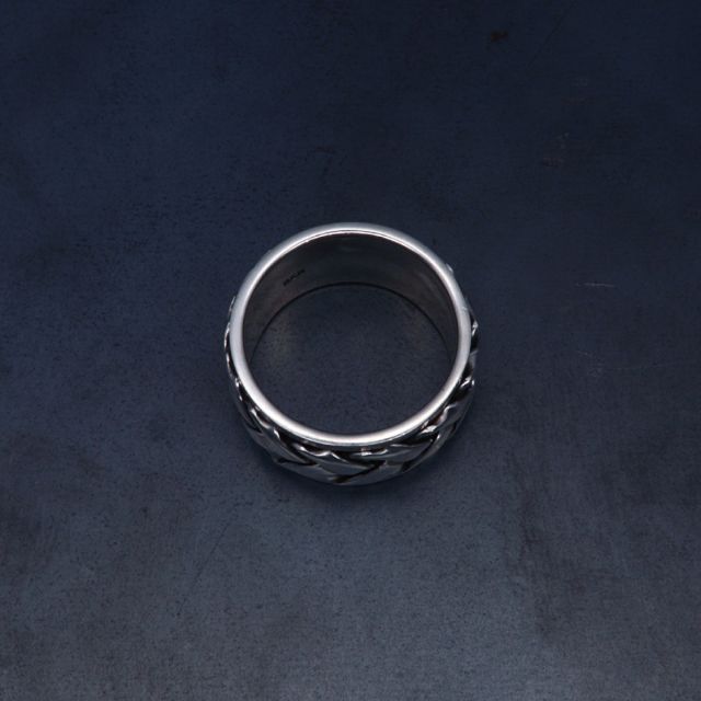 Anello in argento 925‰ trecciata rigida girevole 