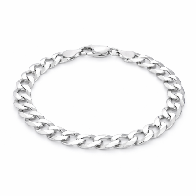 Bracciale in argento maglia grumetta 8mm