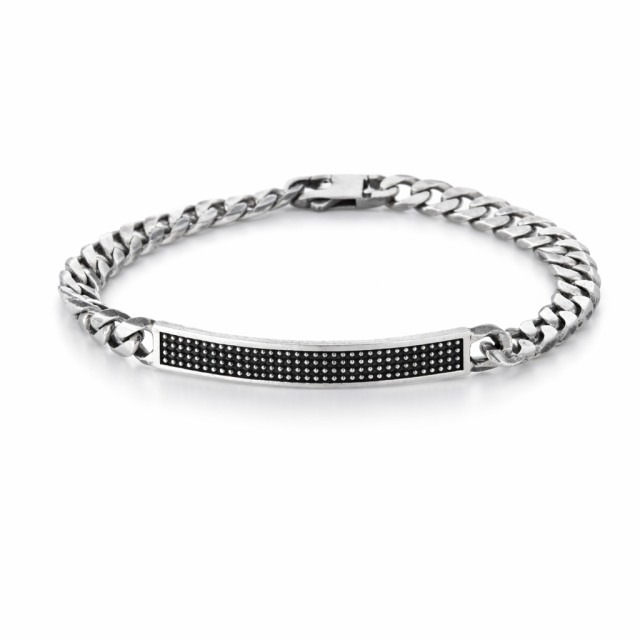 Bracciale grumetta con targa puntata