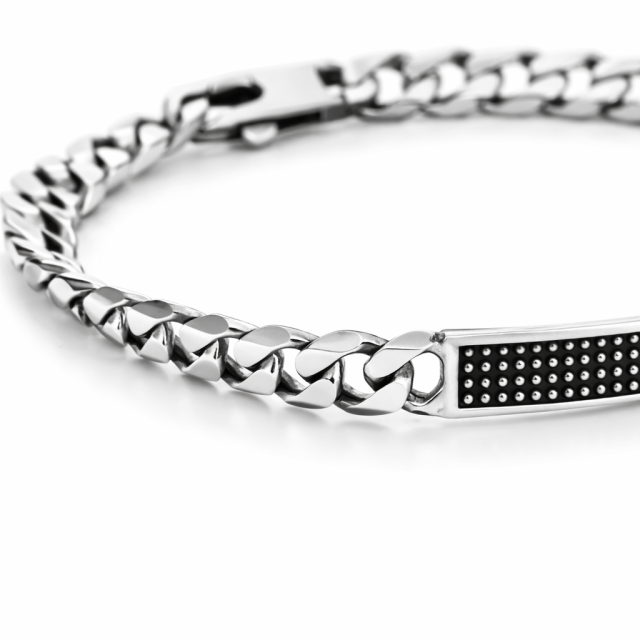 Bracciale grumetta con targa puntata