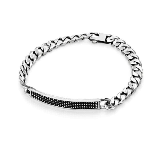 Bracciale grumetta con targa puntata