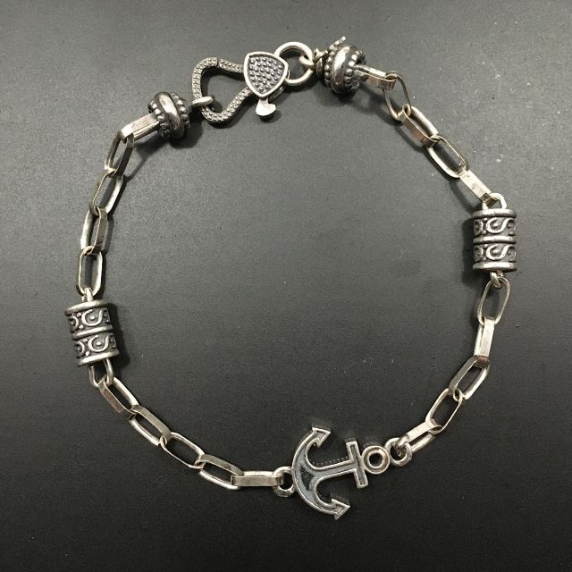 bracciale in argento 925‰ con ancora finitura brunita