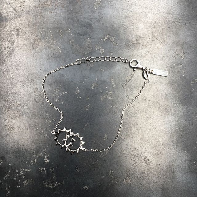 bracciale in argento 925‰ con cerchi centrali a punta