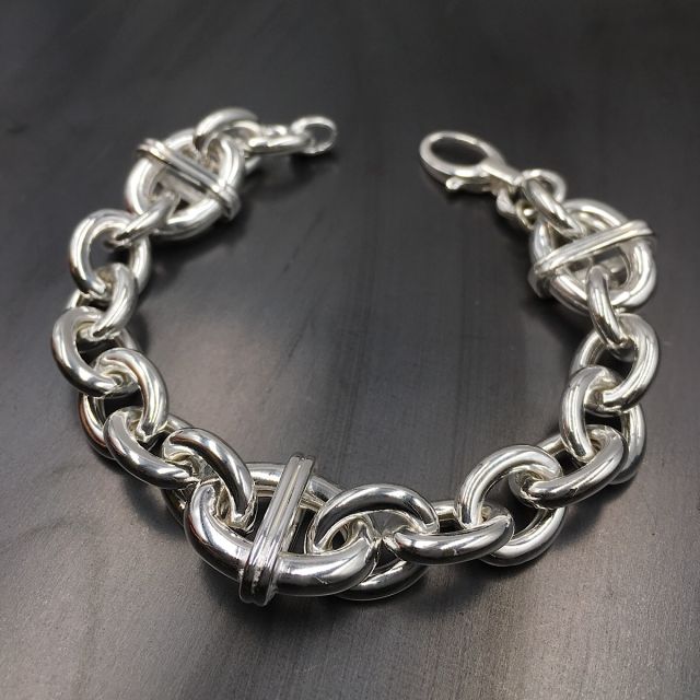 Bracciale in argento 925‰ rolò alternata