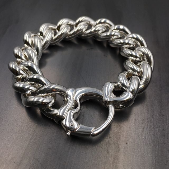 bracciale in argento 925‰ maglia grumetta 