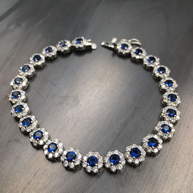 bracciale in argento 925‰ e zirconi colorati