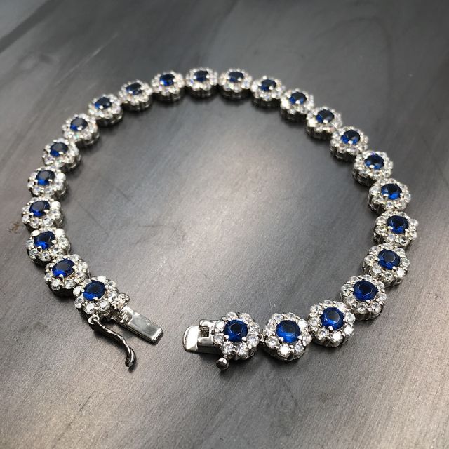 bracciale in argento 925‰ e zirconi colorati