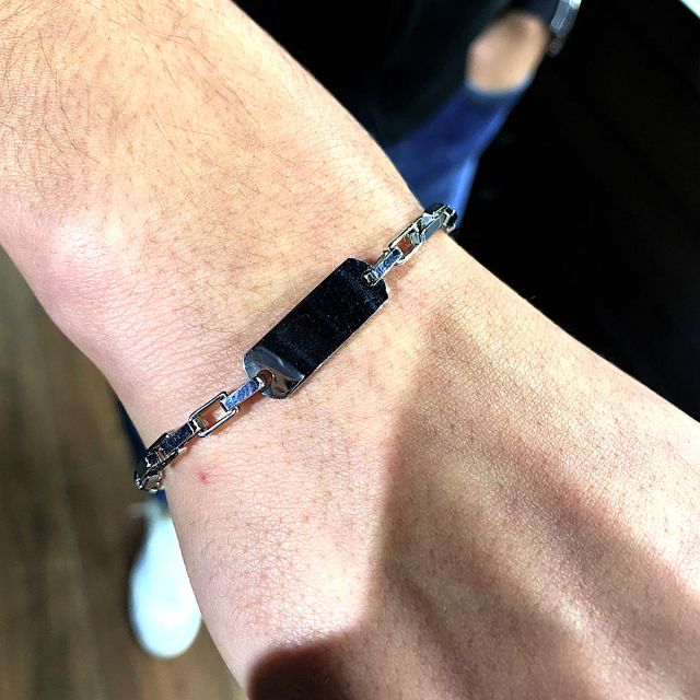 bracciale in argento 925‰ targa