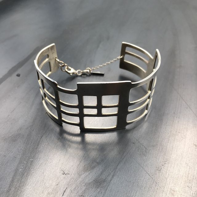 bracciale in argento 925‰ con forma geometrica